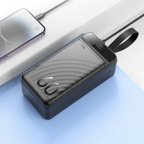 Фото - Батарея мобильная HOCO J123C Element 22.5W+PD20W 60000mAh Black (6942007612098)